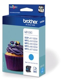 BROTHER LC123C kék tintapatron, 600 oldal (DCP-J4110DW, MFC-J4410DW)