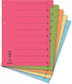 DONAU regiszter, karton, A4, mikroperforált, piros