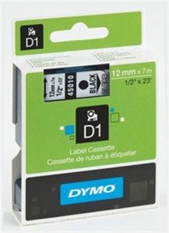 Feliratozógép szalag, 9 mm x 7 m, DYMO "D1", fehér-fekete