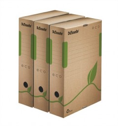 ESSELTE Eco archiváló doboz, A4, 80 mm, újrahasznosított karton, barna