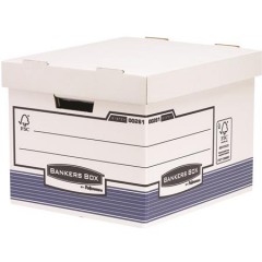 Archiváló konténer, karton, standard, "BANKERS BOX® SYSTEM by FELLOWES®", kék/fehér, 6 db/csomag