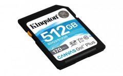Memóriakártya, SDXC, 512GB, C10/UHS-I/U3/V30, KINGSTON "Canvas Go! Plus"