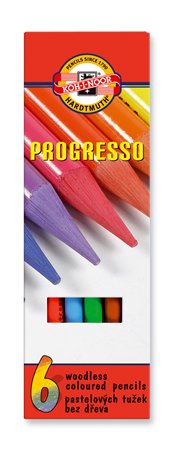 Színes ceruza készlet, famentes, KOH-I-NOOR "Progresso 8755/6", 6 különböző szín