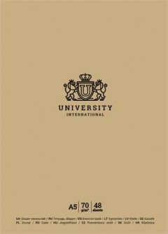Füzet, tűzött, vonalas, A5, 48 lap, SHKOLYARYK "University International", vegyes
