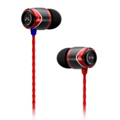 Fülhallgató, fém, SOUNDMAGIC "E10", fekete-piros