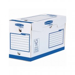 Archiváló doboz extra erős, A4+, 150 mm, FELLOWES Bankers Box Basic, 20 db/csomag, kék- fehér