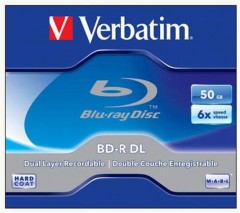 VERBATIM BD-R BluRay lemez, kétrétegű, 50GB, 6x, normál tok