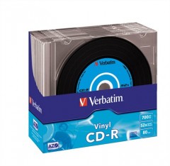 VERBATIM Vinyl CD-R lemez, AZO, 700MB, 52x, vékony tok