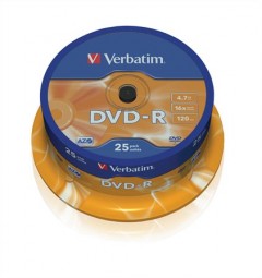 VERBATIM DVD-R lemez, AZO, 4,7GB, 16x, hengeren