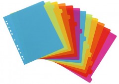 VIQUEL Happy Fluo regiszter, műanyag, A4 maxi, 12 részes, színes